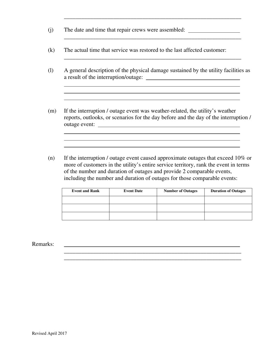 Electric Utility Report of Outage - Pennsylvania, Page 3