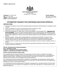 Optometrist Request for Continuing Education Approval - Pennsylvania