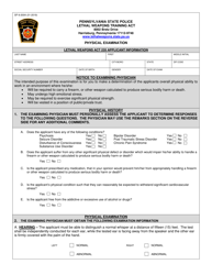 Form SP8-200A Physical Examination - Pennsylvania