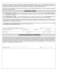 Form SP8-200B Psychological Examination - Pennsylvania, Page 2