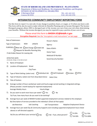 BHDDH Form ICE-RF Integrated Community Employment Reporting Form - Rhode Island