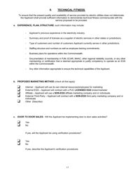 Application Form for Parties Wishing to Offer, Render, Furnish, or Supply Electricity or Electric Generation Services to the Public in the Commonwealth of Pennsylvania - Pennsylvania, Page 13