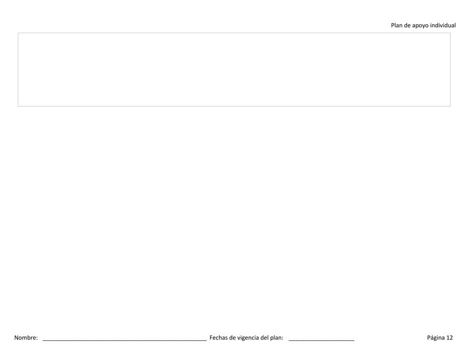 Plan De Apoyo Individual - Rhode Island (Spanish), Page 12
