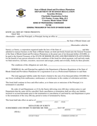 Document preview: Bond of Professional Fundraiser to the General Treasurer of the State of Rhode Island - Rhode Island