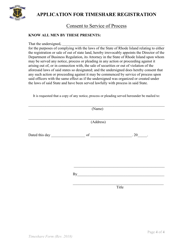 Application for Timeshare Registration - Rhode Island, Page 4