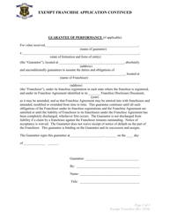 Application for Exemption From Registration as a Franchisor - Rhode Island, Page 3