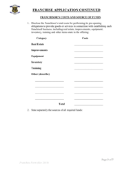 Application for Franchise Registration - Rhode Island, Page 3