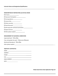 Home State Application for Continuing Education Course Approval - Rhode Island, Page 3