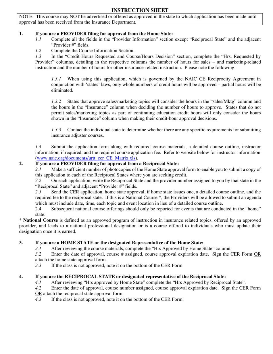 Uniform Continuing Education Reciprocity Course Filing Form - Rhode Island, Page 3