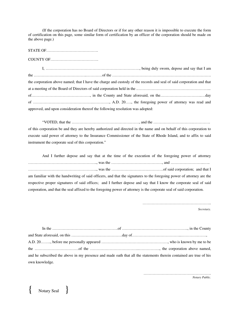 Power of Attorney Know All Men by These Presents - Rhode Island, Page 2