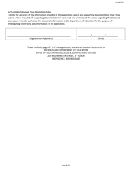 Career and Technical Education Preliminary Certificate Application Form - Rhode Island, Page 8