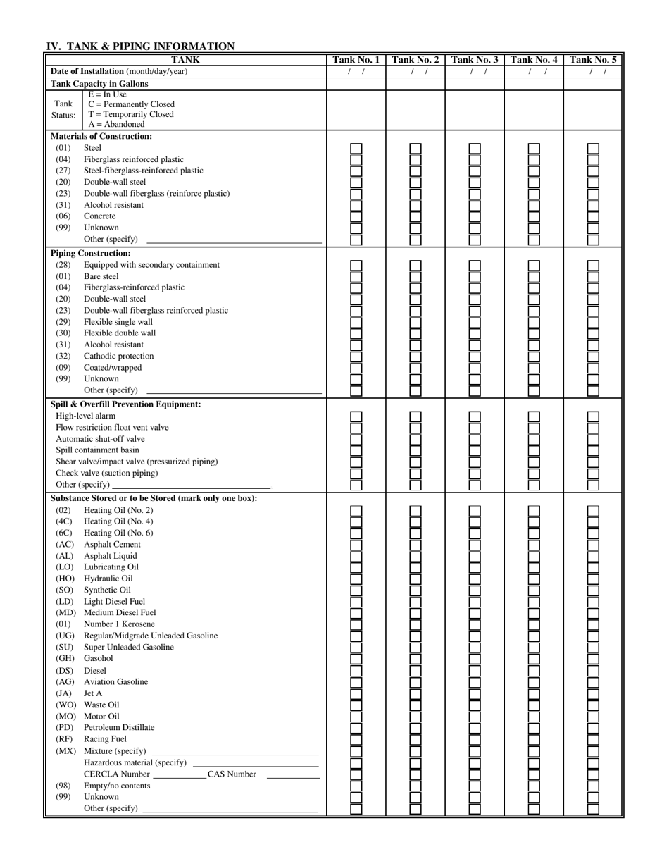 Aboveground Storage Tank Registration Form - Rhode Island, Page 3