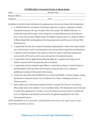 Possession Permit Application for an Exotic Wild Animal - Rhode Island, Page 2