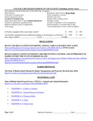Registration Application for a Boarding Kennel - Rhode Island, Page 3