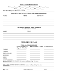 Registration Application for a Municipal Pound - Rhode Island, Page 2