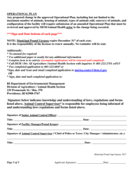 Registration Application for a Municipal Pound - Rhode Island, Page 5