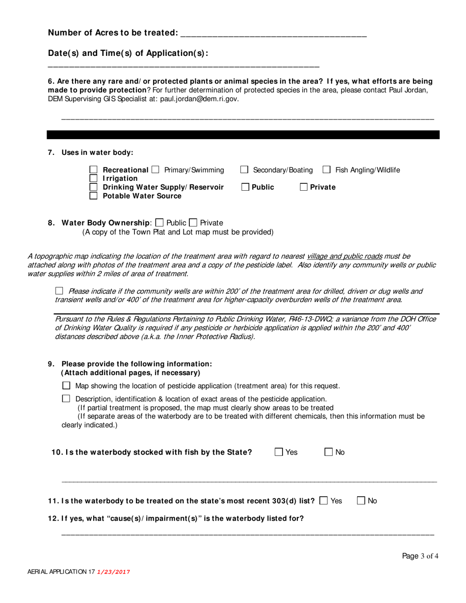 Request for Approval to Aerially Apply Pesticides to Control Insect Pests - Rhode Island, Page 3