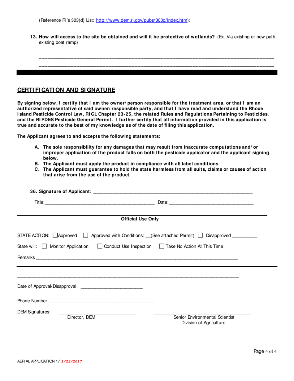Request for Approval to Aerially Apply Pesticides to Control Insect Pests - Rhode Island, Page 4