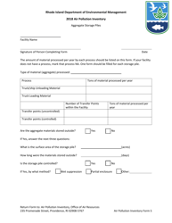 Document preview: API Form S Aggregate Storage Piles - Rhode Island