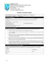 Document preview: Berthing Cancellation Request - Rhode Island