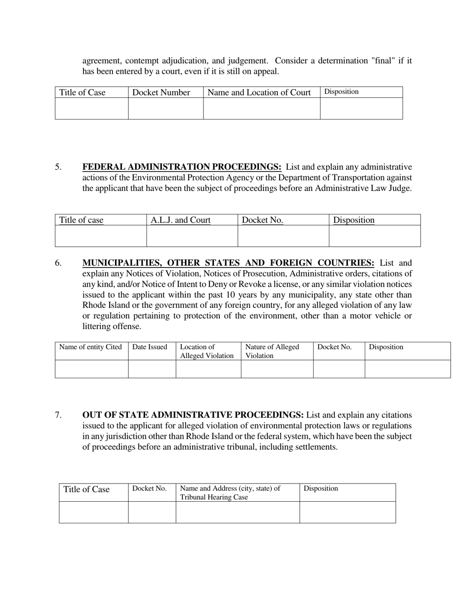 Business Concern Disclosure Statement for Solid, Medical, and Hazardous Waste Management Facilities - Rhode Island, Page 4