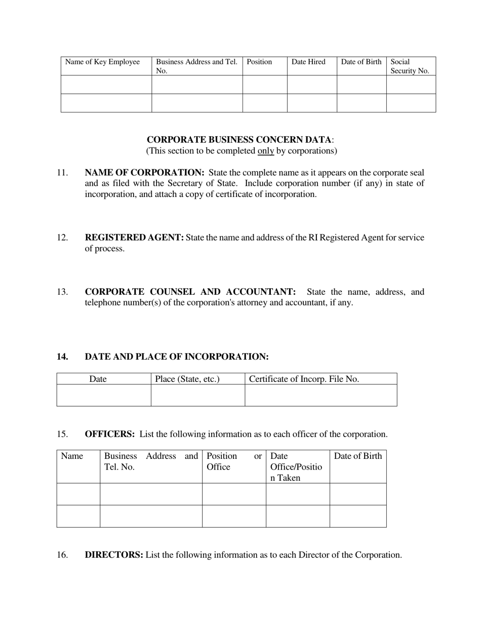 Business Concern Disclosure Statement for Solid, Medical, and Hazardous Waste Management Facilities - Rhode Island, Page 6
