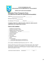 Hazardous Waste Transporter Application Form - Rhode Island, Page 20