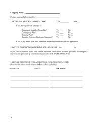 Hazardous Waste Transporter Application Form - Rhode Island, Page 6
