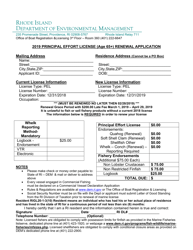 Document preview: Principal Effort License (Age 65+) Renewal Application Form - Rhode Island, 2019