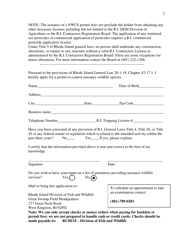 Application for Nuisance Wildlife Control Specialist Permit - Rhode Island, Page 2