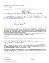 Application for Examination and License to Install, Construct, Alter or Repair Onsite Wastewater Treatment Systems - Rhode Island, Page 2