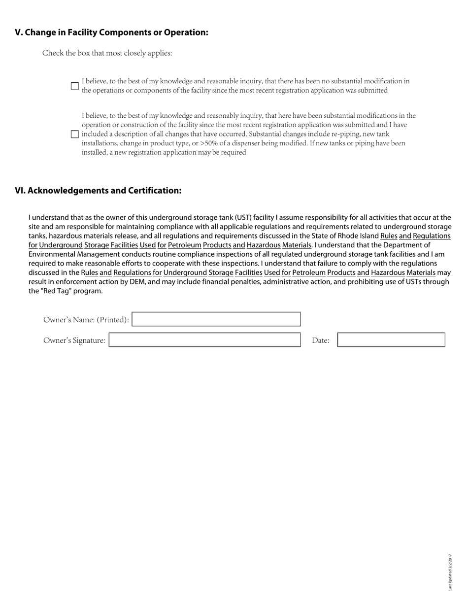 Change in Ownership of a Ust or Ust Facility - Rhode Island, Page 2