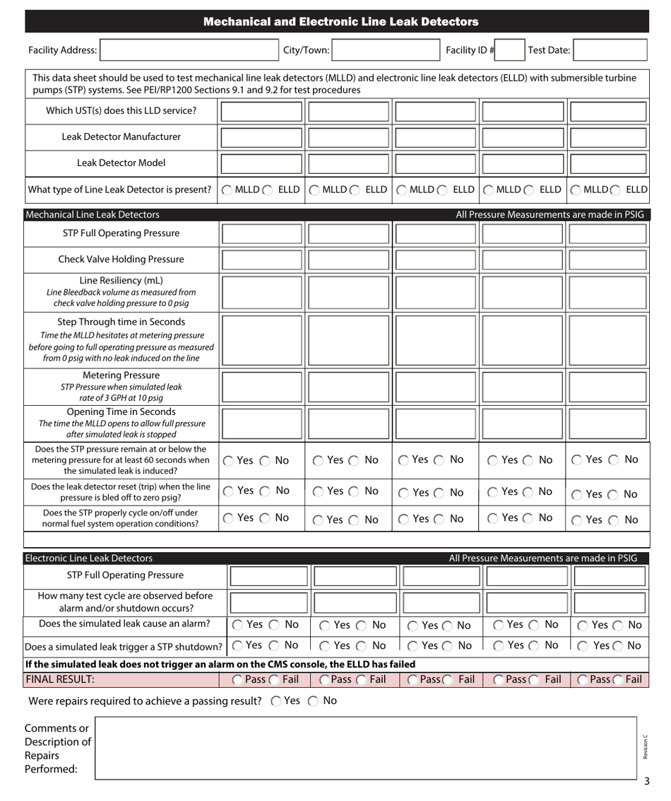 Standardized Annual Testing Form for Ust Systems - Rhode Island, Page 3