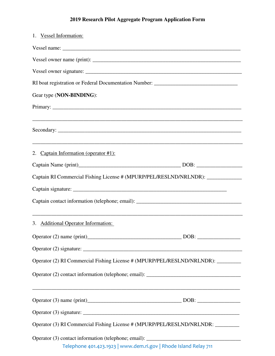 Research Pilot Aggregate Program Application Form - Rhode Island, Page 2