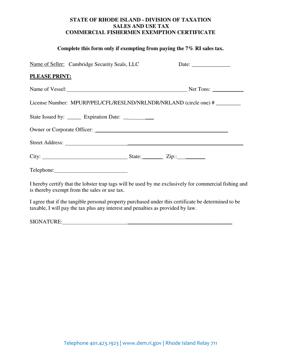 2020 Rhode Island Lobster Trap Tag Order Form - Fill Out, Sign Online ...