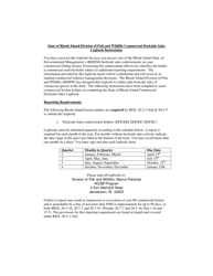 Document preview: Ri Commercial Harvester Dockside Sales Logbook - Rhode Island