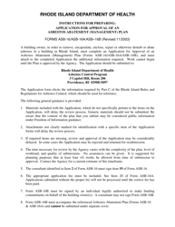 Form ASB-16 Application for Approval of an Asbestos Abatement Plan - Rhode Island
