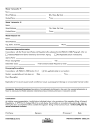 Form ASB-22 Asbestos Start Work Notification - Rhode Island, Page 2