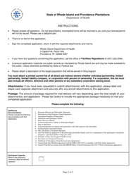 Licensing Application for Adult Day Care Programs - Rhode Island, Page 2