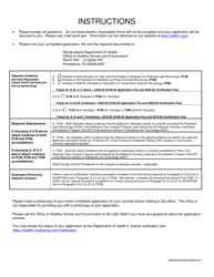 Application for Asbestos Analytical Services - Rhode Island, Page 2