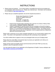 Application for Asbestos Supervisor - Rhode Island, Page 2