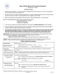 Licensing Application for Assisted Living Residences - Rhode Island, Page 2