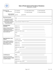 Licensing Application for Assisted Living Residences - Rhode Island, Page 4