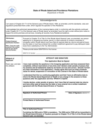 Licensing Application for Assisted Living Residences - Rhode Island, Page 5