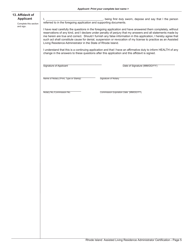 Application for License as an Assisted Living Residence Administrator - Rhode Island, Page 5