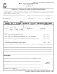 Application for License as an Assisted Living Residence Administrator - Rhode Island, Page 8