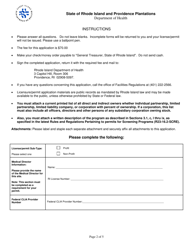 Application for Blood Testing Screening Permit - Rhode Island, Page 2