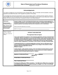 Application for Blood Testing Screening Permit - Rhode Island, Page 5