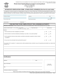 Application for License as a Applied Behavioral Analyst (Lba)/Applied Behavioral Assistant Analyst (Laba) - Rhode Island, Page 6