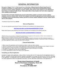 License Application for Dental Anesthesia Facility Permit - Rhode Island, Page 2